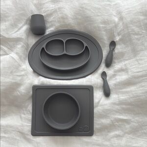 EzPz Gray Silicone Dining Set